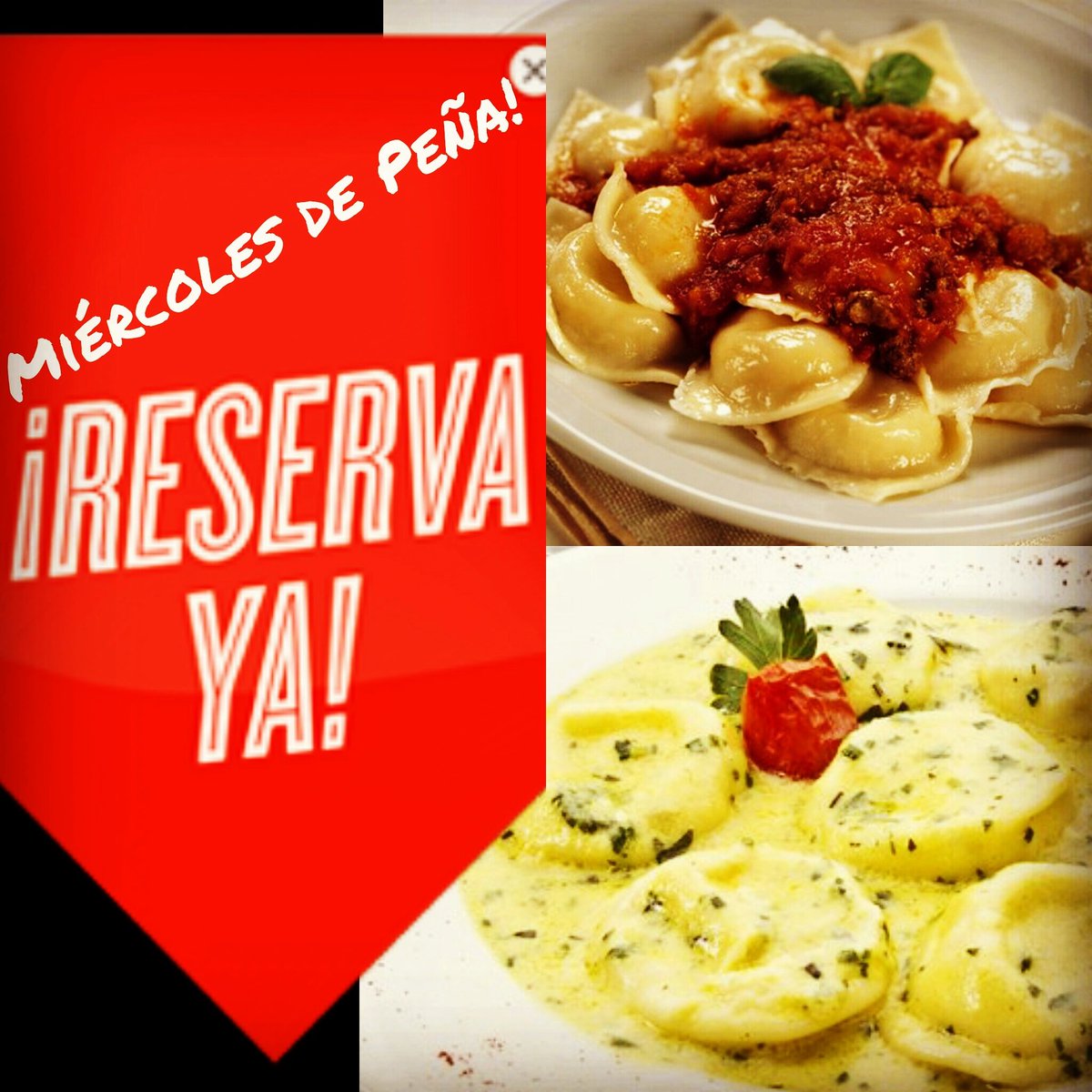 MADS__2017's tweet photo. Vení a cortar la semana con Amig@s!!😀 
Menú:Sorrentinos con tuco/salsa 4 quesos!
Reserva hasta el miércoles al mediodía.Te lo vas a perder? https://t.co/PRwKvQc0W2