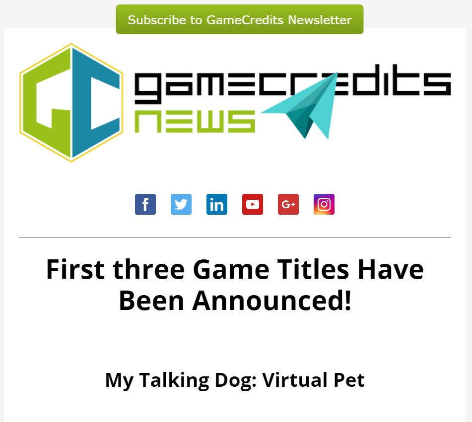 gamecredits's tweet image. GameCredits 28th newsletter, First Three Game Titles Have Been Announced' Here: news.gamecredits.com/issues/28/ The $GAME is on! #gaming #crypto