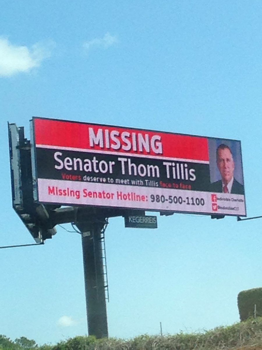 CharlotteHumans's tweet photo. Your constituents are looking for you @ThomTillis. When will you come speak with us? #TheResistance #TownHall #MissingSenator https://t.co/cHkAjOpWok