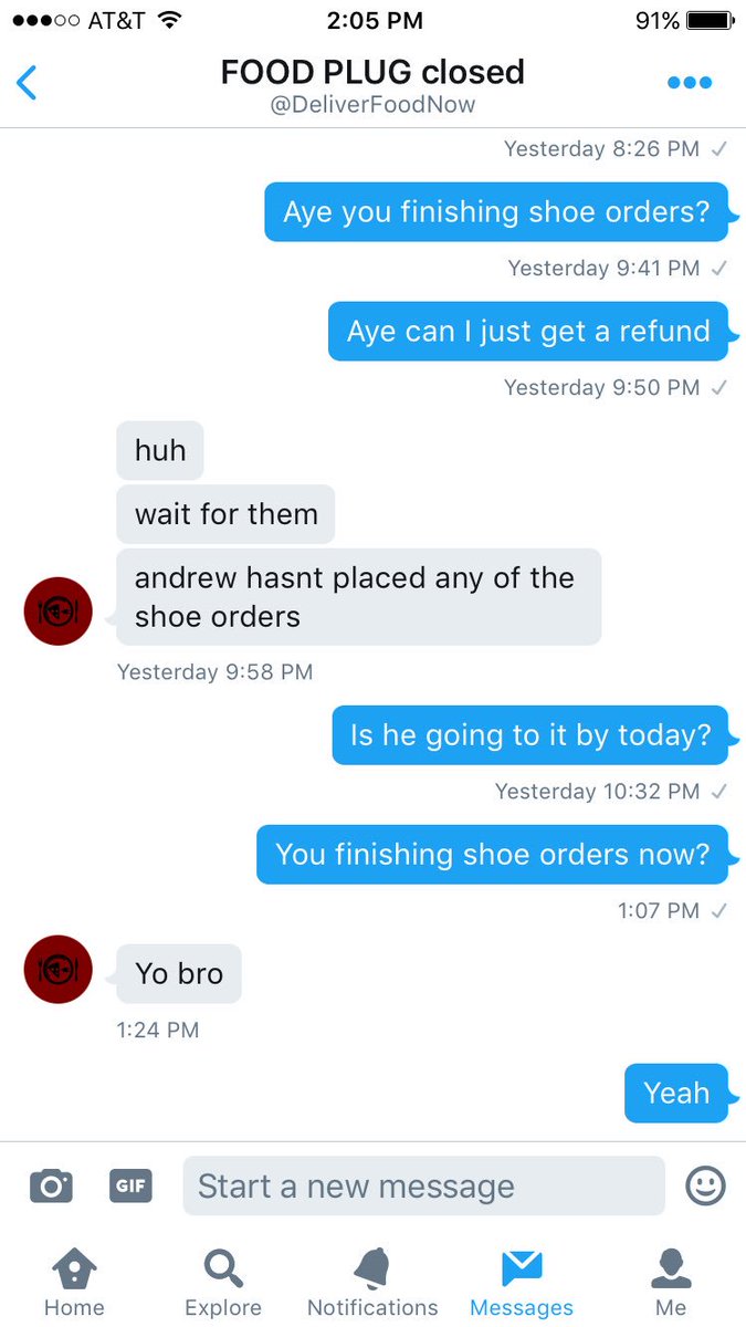 AirJordankidd96's tweet image. @DeliverFoodNow THESE NIGGAS ARE REAL LIVE SCAMMERS BEEN WAITING 5 DAYS FOR MY SHOE ORDER. THEY MESSAGE ME TELLING ME TO GO TO MY BANK SMH 😡