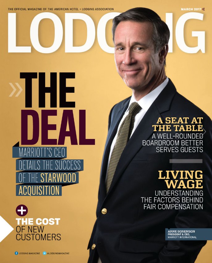 MarriottIntl's tweet image. CEO Arne Sorenson on the cover of @LodgingMagazine this month! bit.ly/2o2xBxT
