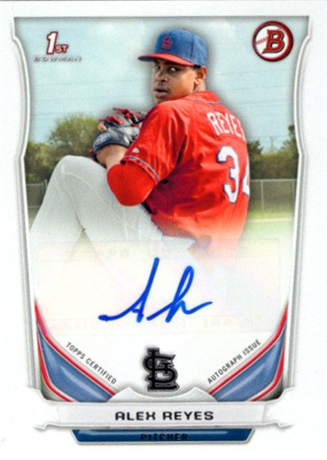 BowmanCards's tweet image. RT + Follow to win this autographed Bowman card of St. Louis prospect Alex Reyes! #CollectBowman #20KGiveaway