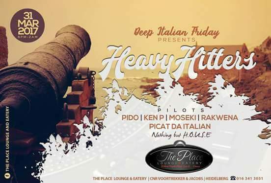 eCarWashRatanda's tweet photo. FRI, 31 MAR '17 #DeepItalianFriday pres HeavyHitters with @PidoRapeane . KEN P . RAKWENA . @PicatDaItalian #NothingButHouse #ExpensiveMusic https://t.co/kEWiIOhbbI