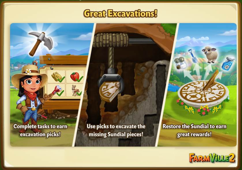 farmville2's tweet photo. How many times do you need to dig to complete the Sundial?👷‍♀️👷 Visit #FarmVille2OnWeb to find out. #TuesdayThought https://t.co/Z6PNos7KhO https://t.co/mg67FQQoK8