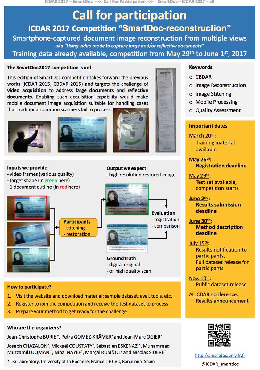 ICDAR_smartdoc's tweet photo. download smartdoc #poster, print in color and #impress your colleagues with the state-of-the-art #research problem. https://t.co/SSyqWlebX7 https://t.co/kmOgTrO7sY
