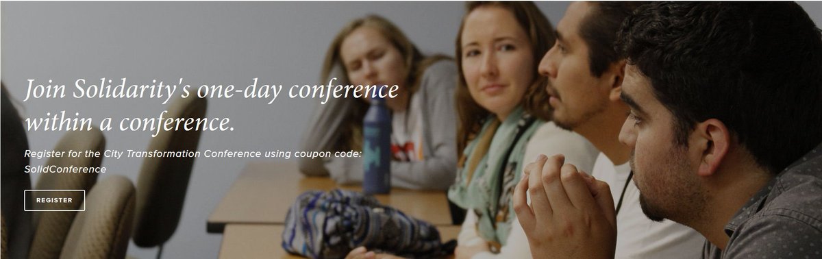 It's a conference within a conference.

Solidarity's first City Transformation Conference. May 19th |  9a-5p  | $79

bit.ly/SolidConference