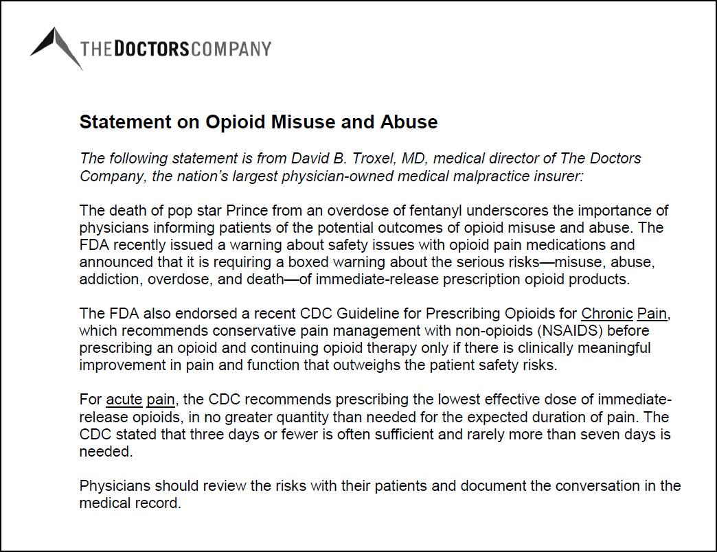 doctorscompany's tweet photo. Legislating the #opioidepidemic: How Prince’s death spurred action https://t.co/MOl0xlf83i #opioids #medsafety https://t.co/pejik6HSnn