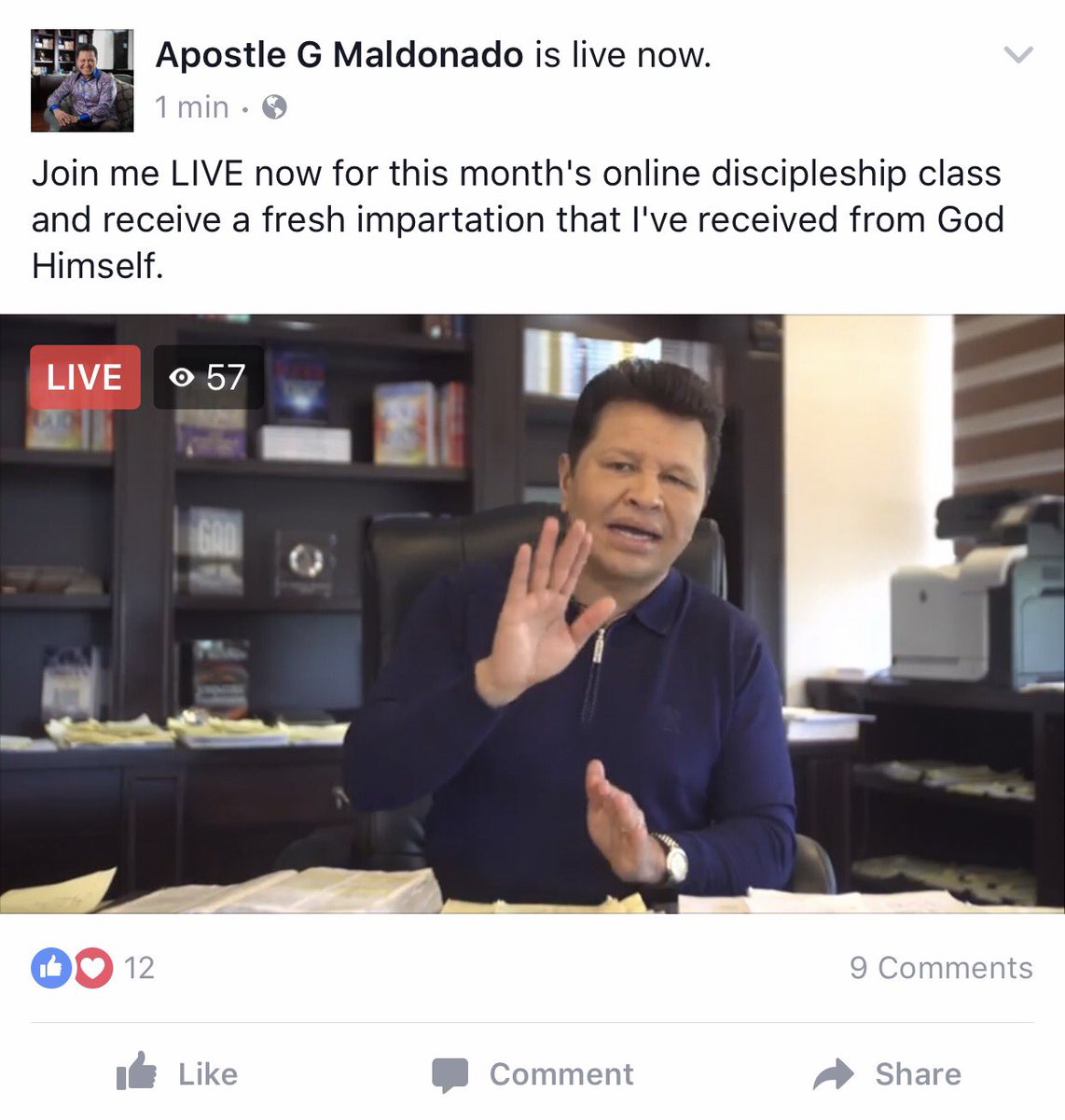 apostlegm's tweet image. I am live now! Join me now. #OnlineDiscipleship