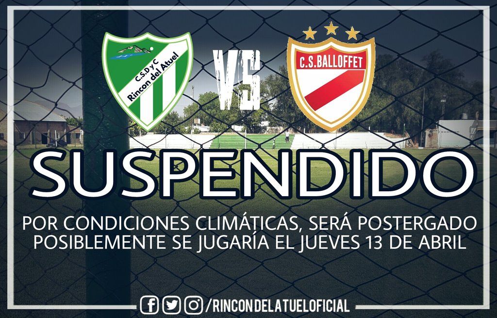 RinconDelAtuel's tweet photo. Partido suspendido, por condiciones climáticas, la lluvia jugó en contra,
#RINCÓN #Balloffet #FutbolLocal https://t.co/j9O12ZIA4j