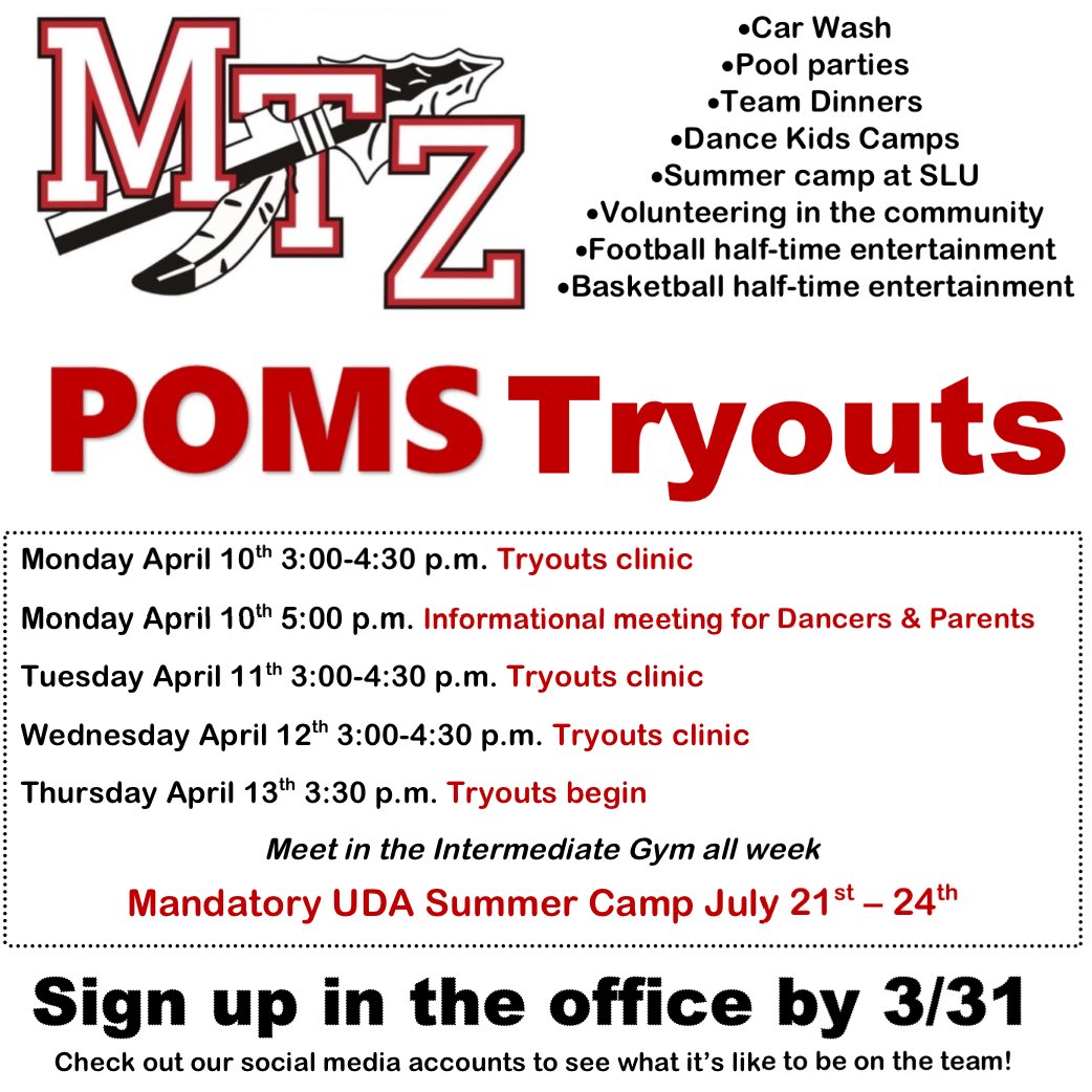 Sign up for tryouts!