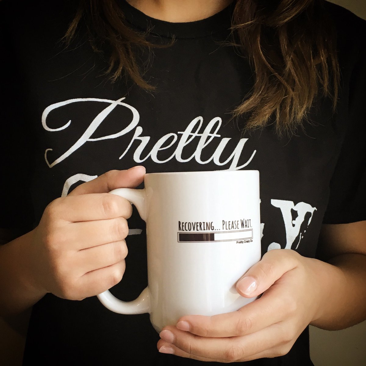 PrettyCrazyCo's tweet photo. ☕️Recovering... https://t.co/0a58KaSTvk #takebackcrazy #recoveringmug #onebravenight #bellletstalk #endthestigma #camh #anxietyawareness #☕️ https://t.co/Pr1mH7FfNg