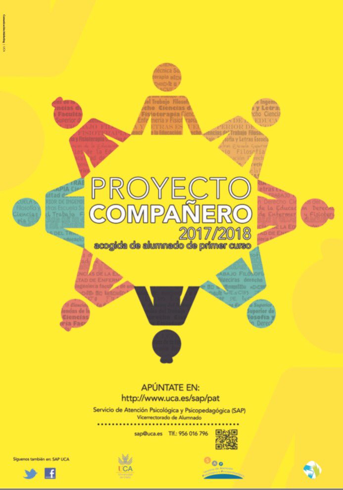 SAPdelaUCA's tweet photo. 12 años de Mentoria ¡apúntate al @proyectofriend ! @SAPdelaUCA @univcadiz @UCAnoveles @esi_uca @ucaesi @dele_alumnosESI https://t.co/xHcvCmNrA4