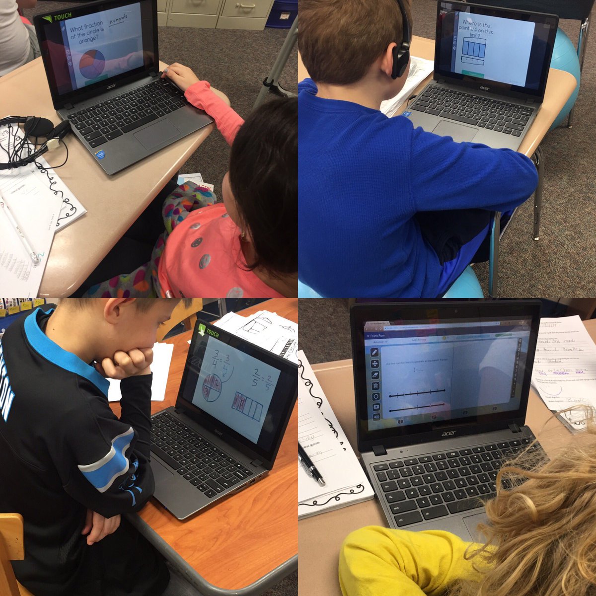 MrsBentin's tweet photo. Using some @FrontRow to get a jump start on fractions before our big test next week! #gostarcenter #testprep #frontrowed https://t.co/YsNun4lpmQ