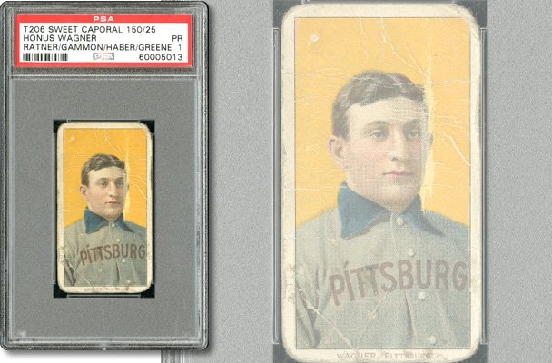 SCPAuctions's tweet photo. THE ORIGINAL WAGNER: This @PSAcard graded 1909-11 #T206 Honus Wagner card hits the #auction block in May. #Pirates #vintage #sportscards https://t.co/uWpDcgYChH