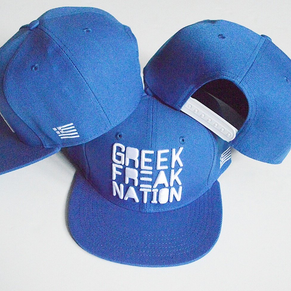 GFreakNation's tweet photo. The blue and white snapback. Enter ZHTO at checkout for 15% off. #greek #Hellas #Greece #greekfreak #greeks #ellas #opa #greekfreaknation https://t.co/0HNw4ayXwf