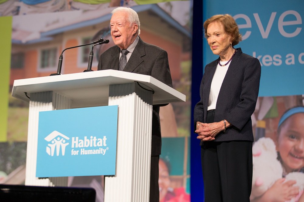 Habitat_org's tweet image. Today President and Mrs. Carter addressed the 2,500 attendees at the #HabitatforHumanity Global Conference in Atlanta. #everyhabitathand