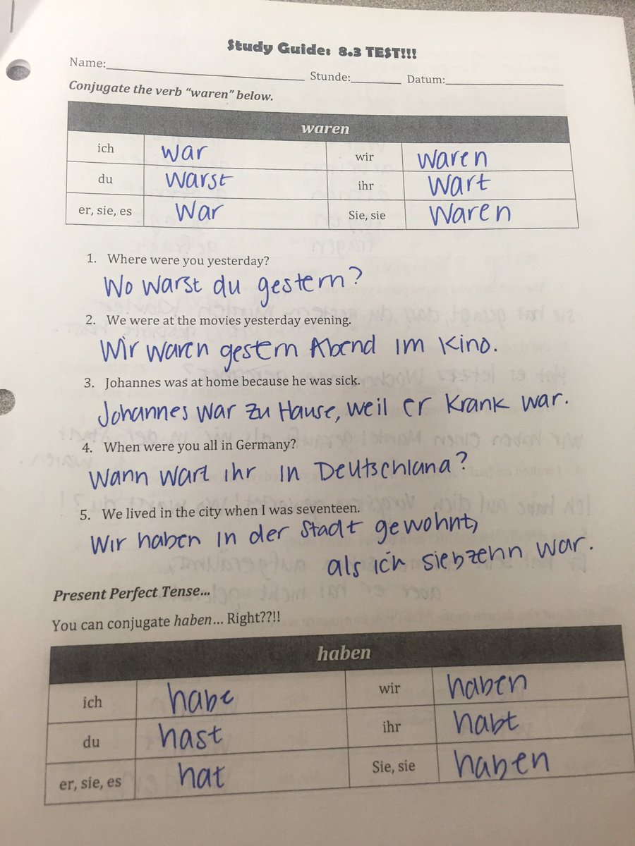 CooperDeutsch's tweet photo. German II.... Test tomorrow!!! Check your study guide and come in with any questions! Study - use the quizlets I made!! :) https://t.co/GPxGnDZ9je