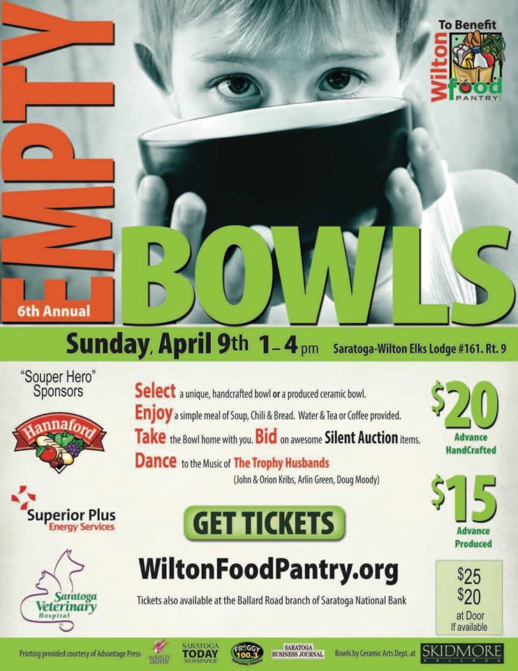 WiltonFoodPntry's tweet photo. Tickets now available - save $5, help us feed neighbors facing #food insecurity. https://t.co/ezub7K4bkD   #Saratoga #food #Emptybowls https://t.co/TjWipeN5gN