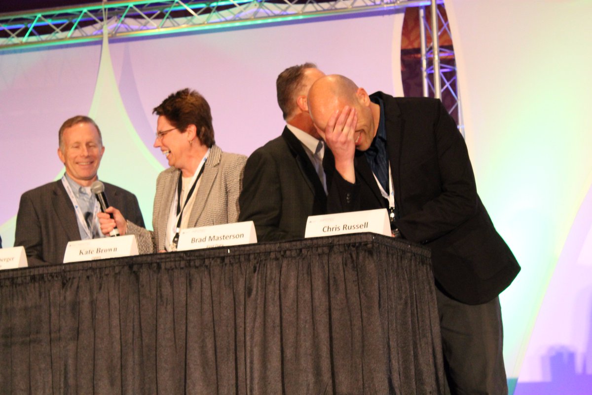 AIMInstituteOMA's tweet image. The #TechFeud is off to a hilarious start with the Execs are up first. #Infotec17