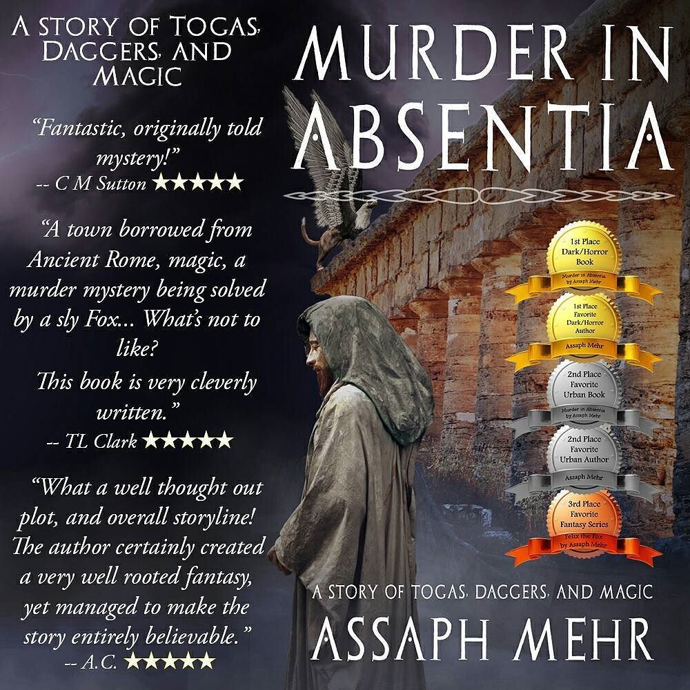 PurpleTogaPub's tweet photo. Some amazing #reviews for #MurderInAbsentia!
#amwriting #amreading #fantasy #mystery #historicalfiction #authorso… https://t.co/Z5h6adep8u https://t.co/Wv02OLMABX