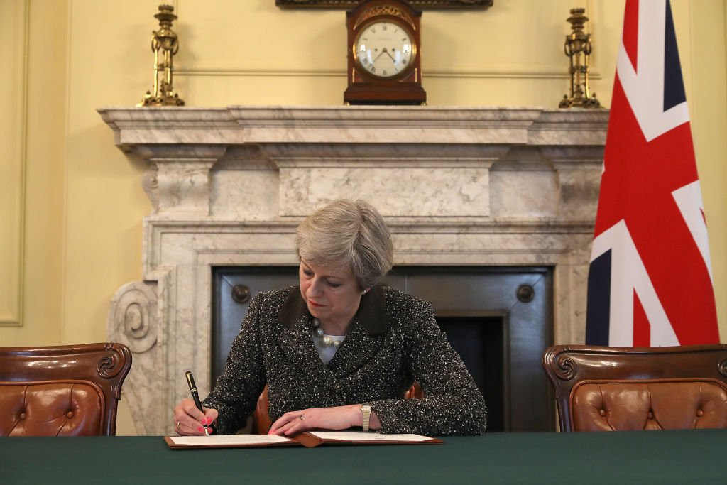 Photo: Theresa May has signed the UK's Brexit letter and it's now on its way to Brussels on.ft.com/2oeq23W