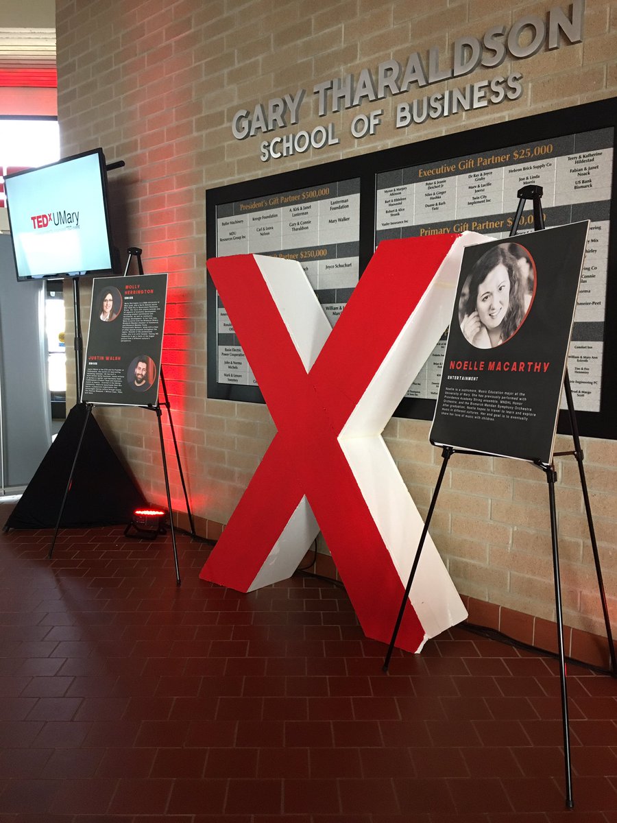 TEDxUMary's tweet photo. How awesome does this lobby look?? People are starting to arrive and #AgainstTheGrain is about to take off! ❌ https://t.co/Xe22HyE6T9