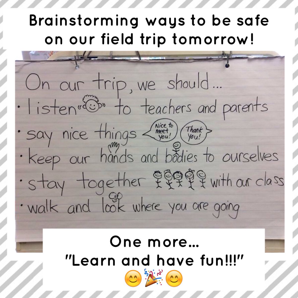 fdkparkview130's tweet photo. Preparing for our field trip tomorrow! Talking about how to stay safe. #FDK #contributingideas #safetyfirst https://t.co/1HcS3BfwHr
