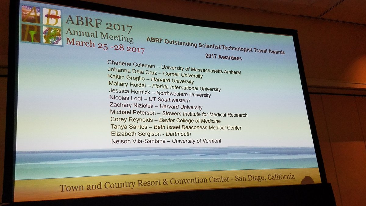 MyABRF's tweet photo. Congratulations to the Travel Award winners! #ABRF2017 https://t.co/T6WErhzCbb