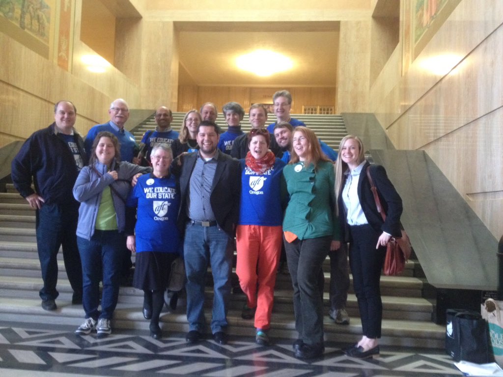 DavidRivesTweet's tweet photo. Great testimony from AFT-Oregon &amp; OEA in favor of SB 196 at the state capitol today. Healthcare for contingent faculty!  #aftoregon https://t.co/TZbG7uwVa3