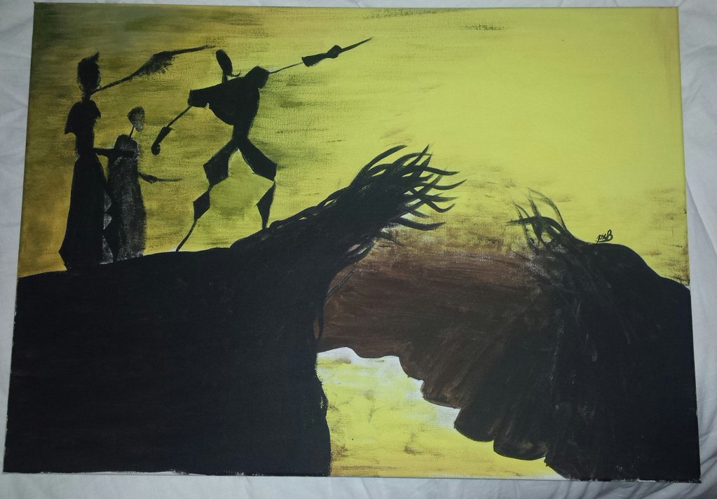 Harry_Potter_TM's tweet photo. La Fábula de los Tres Hermanos en pintura acrílica. https://t.co/yqKWXNAKPR