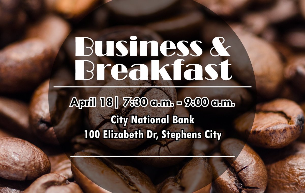 topofvachamber's tweet photo. Grow your network at #BusinessandBreakfast at @BankatCity! RT to invite friends and coworkers. Not a chamber member? Come try us out! https://t.co/A0z2RBV5JS