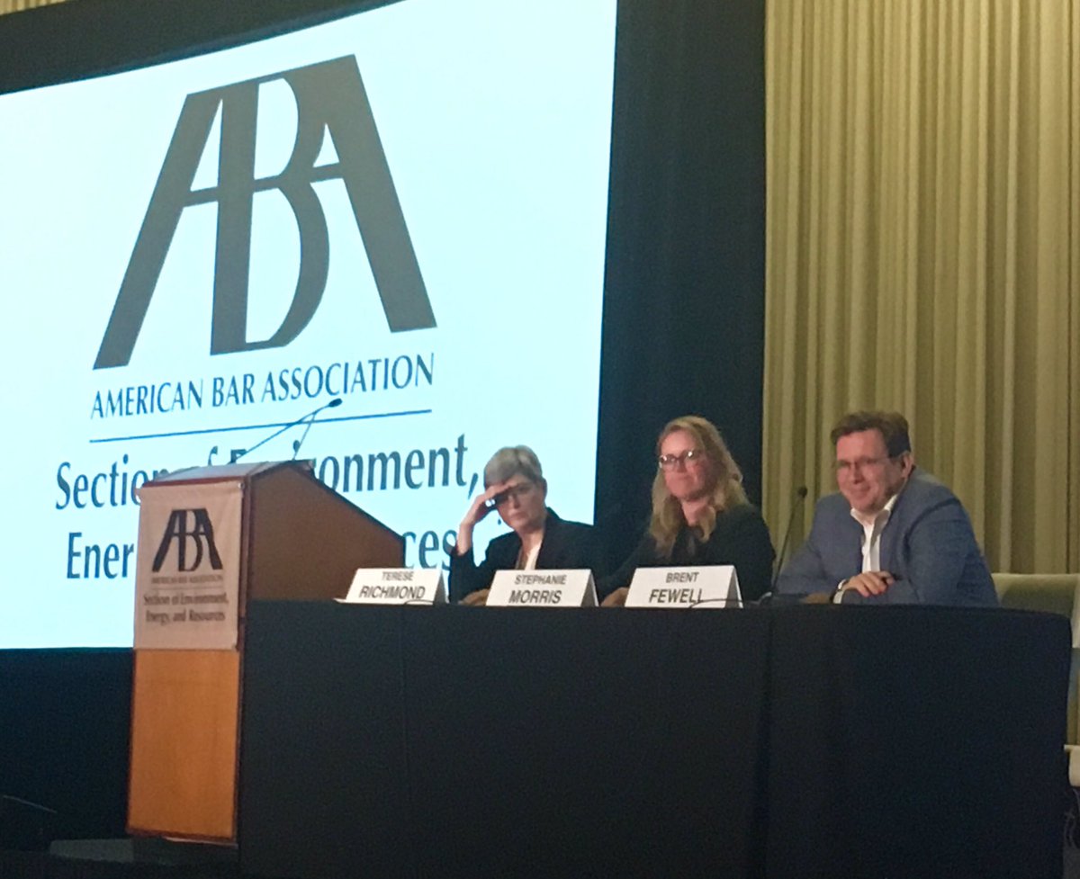 magmanley's tweet photo. .@ABAEnvLaw climate &amp; water panel @BAFewell predicts regulatory reform 2 accelerate #infrastructure project delivery (ESA, NEPA) #SEERWater https://t.co/Q55LzqQuiN