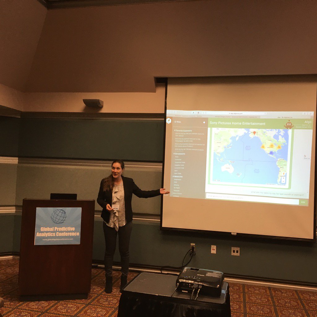 bigdataconf's tweet photo. Nikki @AlgomusAi addressing on from predicting demand to prescribing action operationalizing prescriptive analytics https://t.co/Y4USxN8Xcn