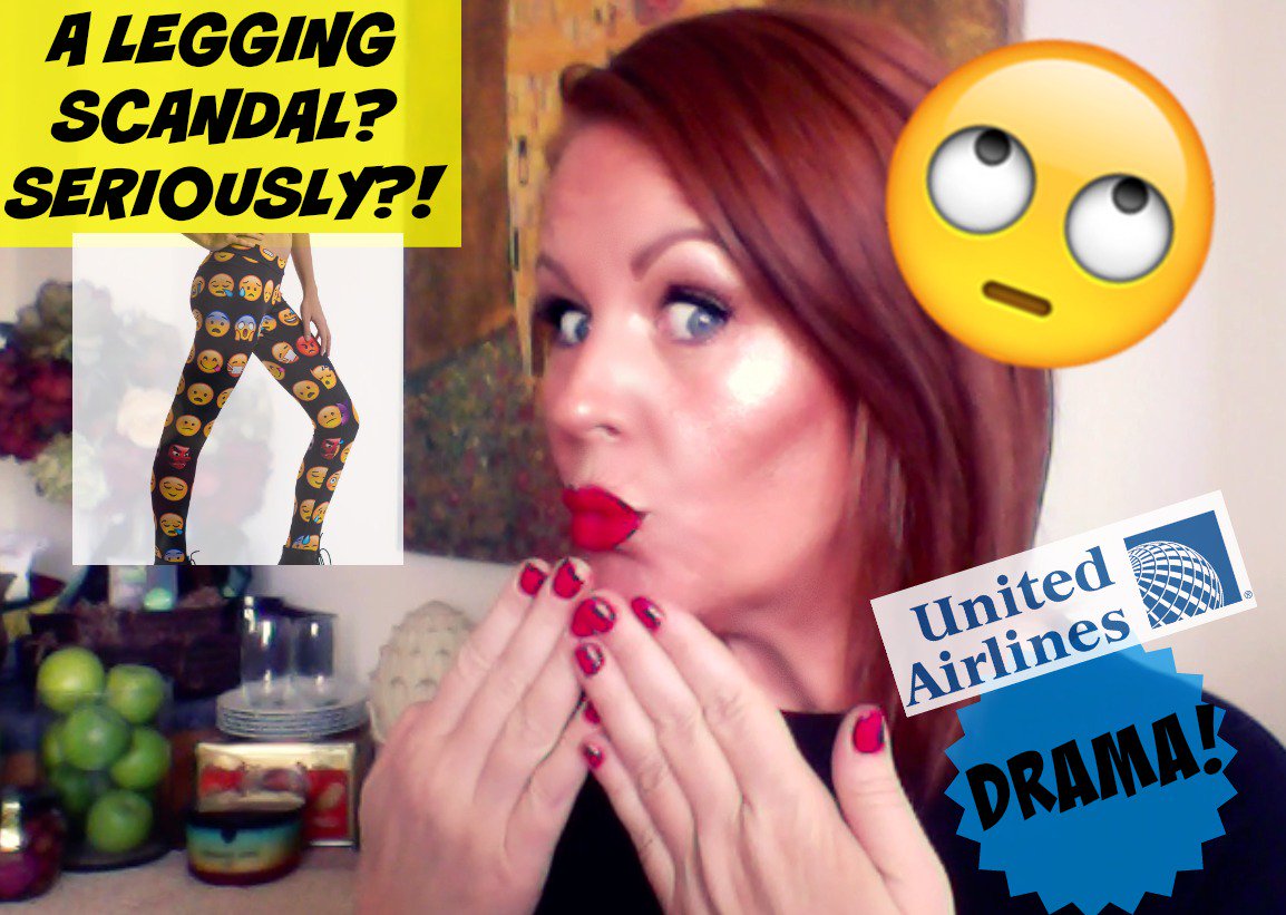 PassengerShame's tweet photo. My Video Response to the #United #LeggingGate shit show is now on @YouTube! #leggingsonplanes @united https://t.co/DmcCMKwYJm #leggingsban https://t.co/rXCRj77F1p