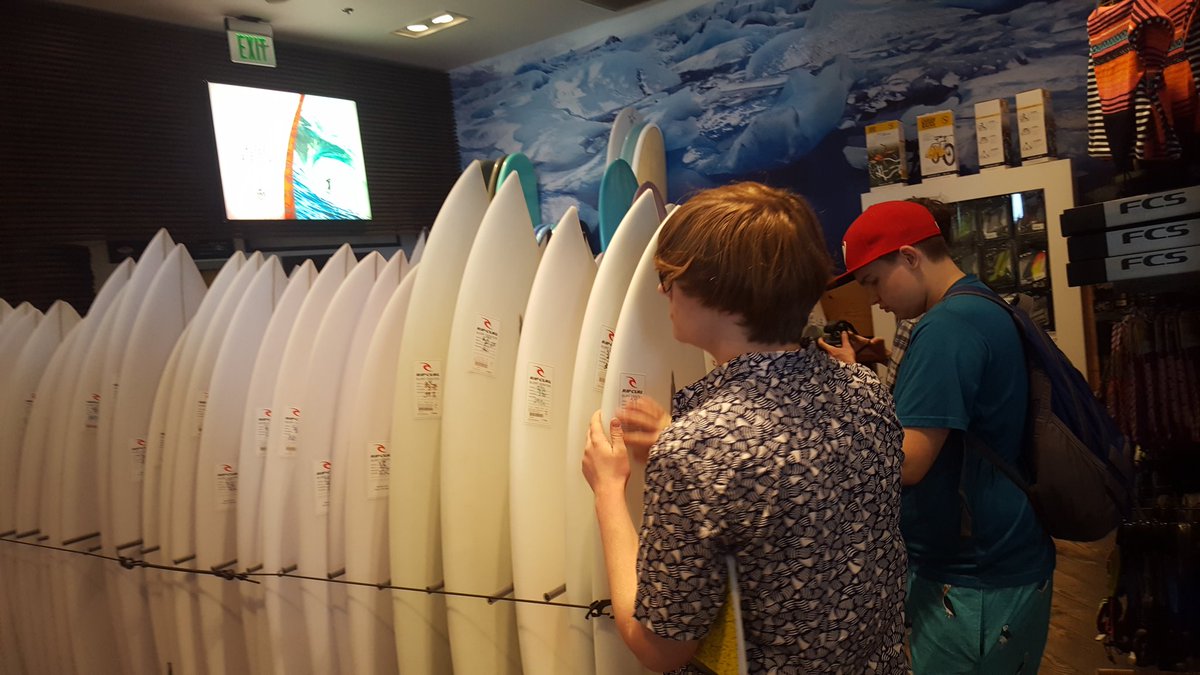 wgce's tweet photo. Scoping out the surf boards... #gctv #STN17 https://t.co/DX4YaRXto8