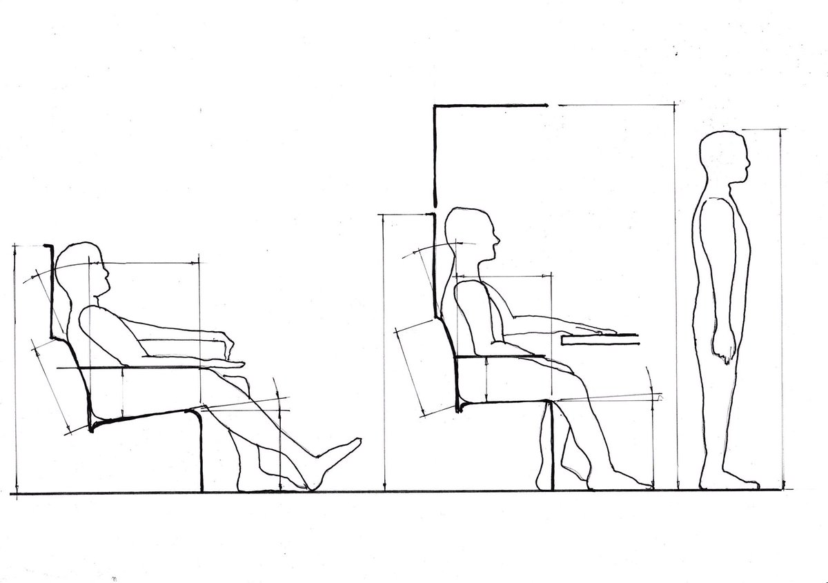 OFS_Social's tweet image. Posture study sketch by Roger Webb for a new product debuting at #NeoCon2017 #teasertuesday #productsnotprototypes