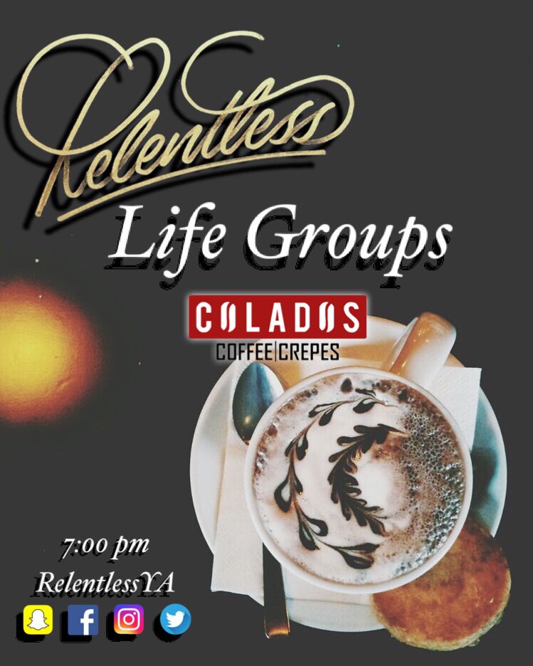 RxcklsLoveYouth's tweet photo. Rough week so far? Join us for Relentless Life Group tonight at 7pm @ColadosC as we gain strength together!
#RelentlessYA #ItsAllAboutJesus https://t.co/Whrlw5mh5l