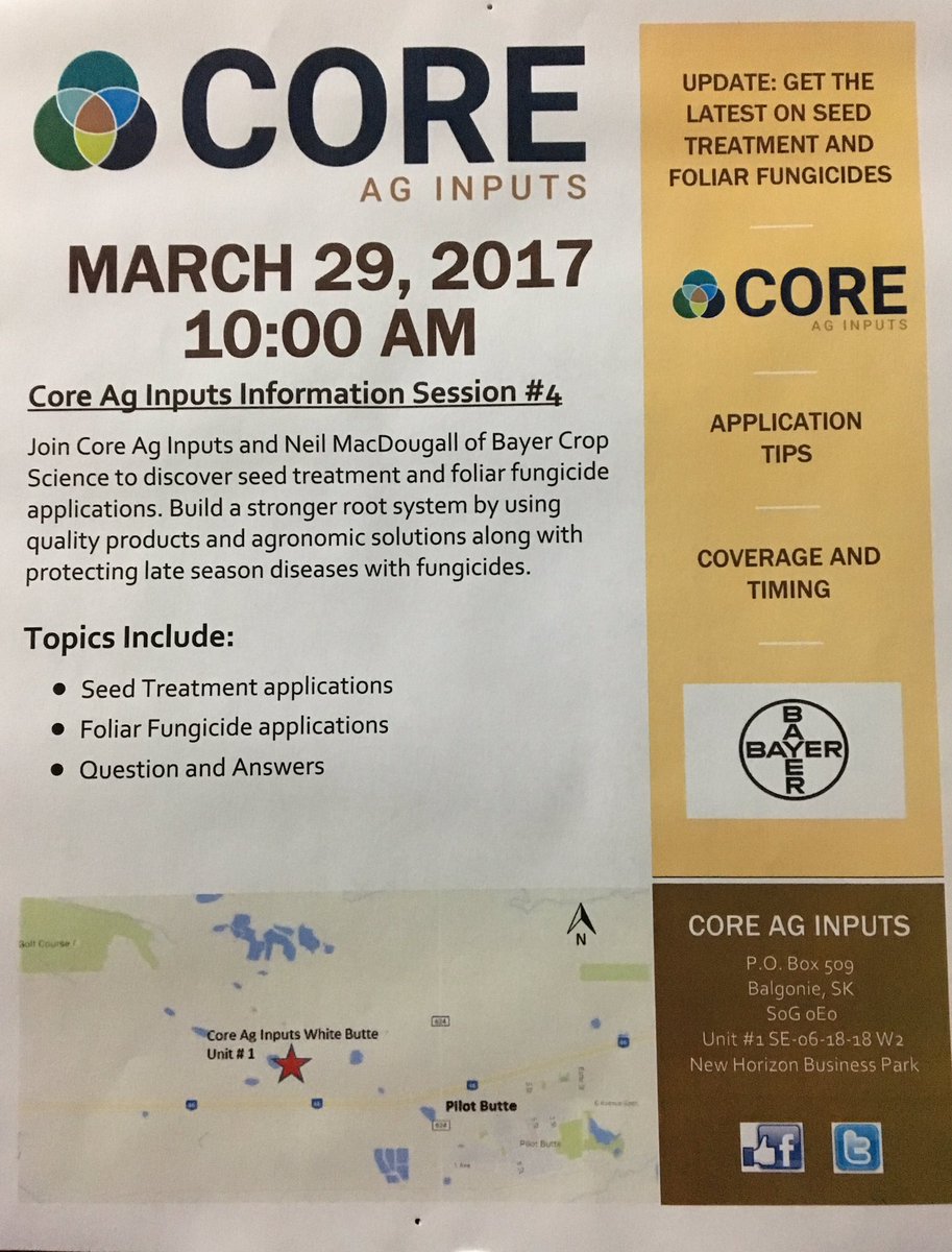 Core Ag Inputs White Butte Join Core Ag Inputs Tomorrow At 10 Am For An Information Session On Seed Treatment Application Tips And Tricks