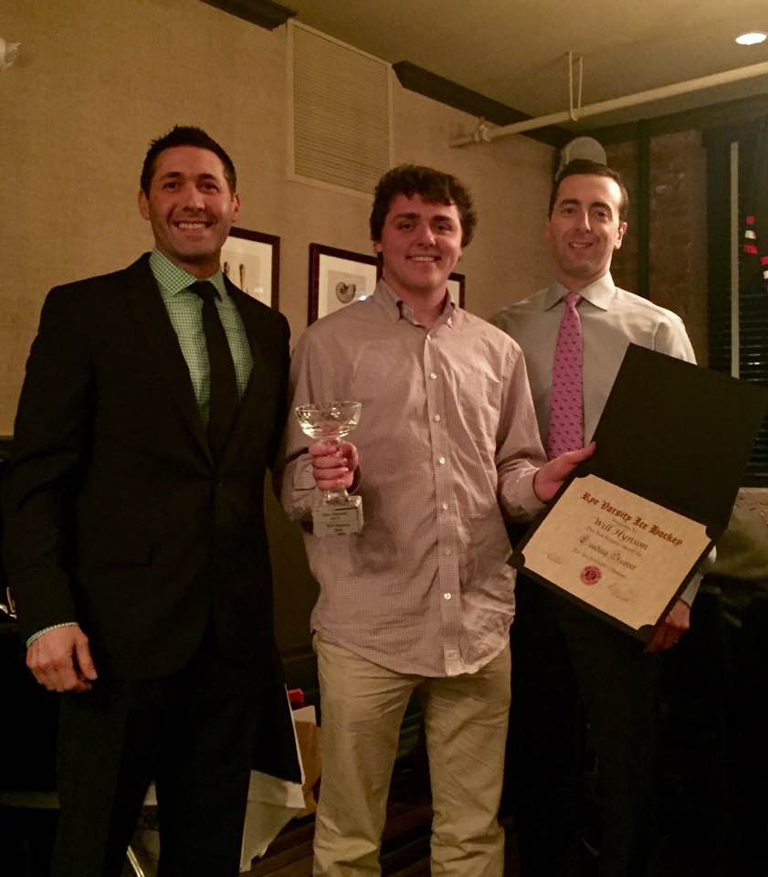 Congrats Will Hynson on being named MVP and point leader (The Bobby Holmes n John Zegras Awards) of Rye High Hockey Team