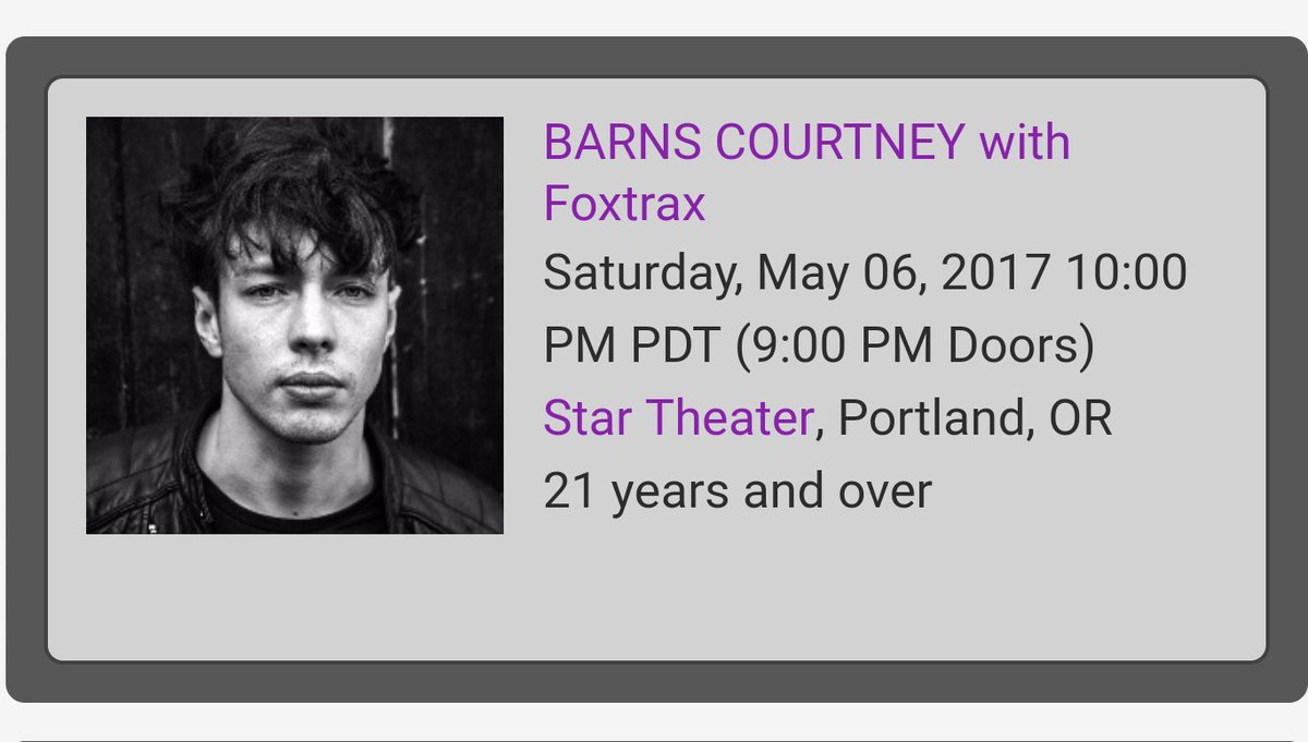 MomoModjeski's tweet photo. That moment when you are so excited that @BarnsCourtney is coming to Portland but it says the concert is 21+ and you're only 19 😩 https://t.co/g7c6tRyNm3