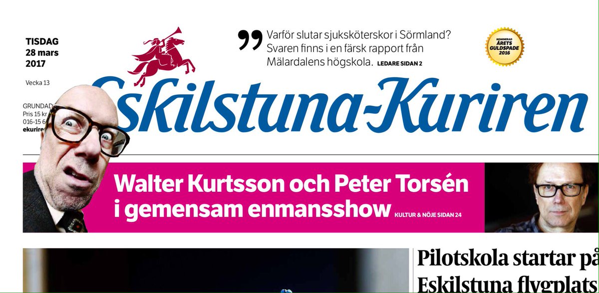 walterkurtsson's tweet photo. Jag och jag själv på Eskilstuna-Kurirens "etta" @ekuriren #framsida #sagasalongen #torshälla #torshälla700 #walterkurtsson https://t.co/ONUa1Afvwe
