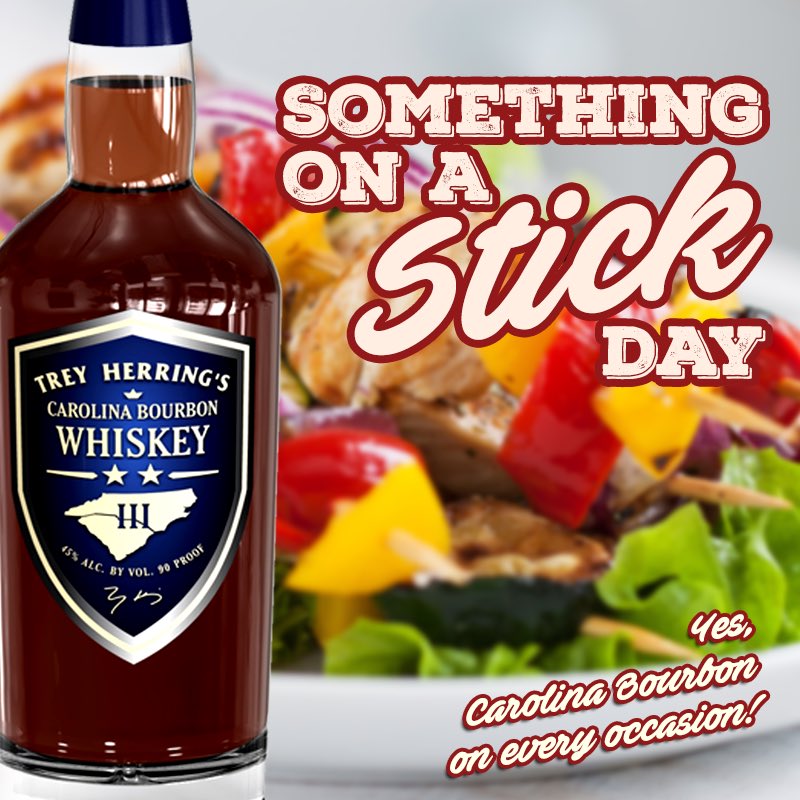 Foods that come on a stick are fun and easy to eat. Get creative! Raise a glass of Carolina Bourbon and light up that grill!