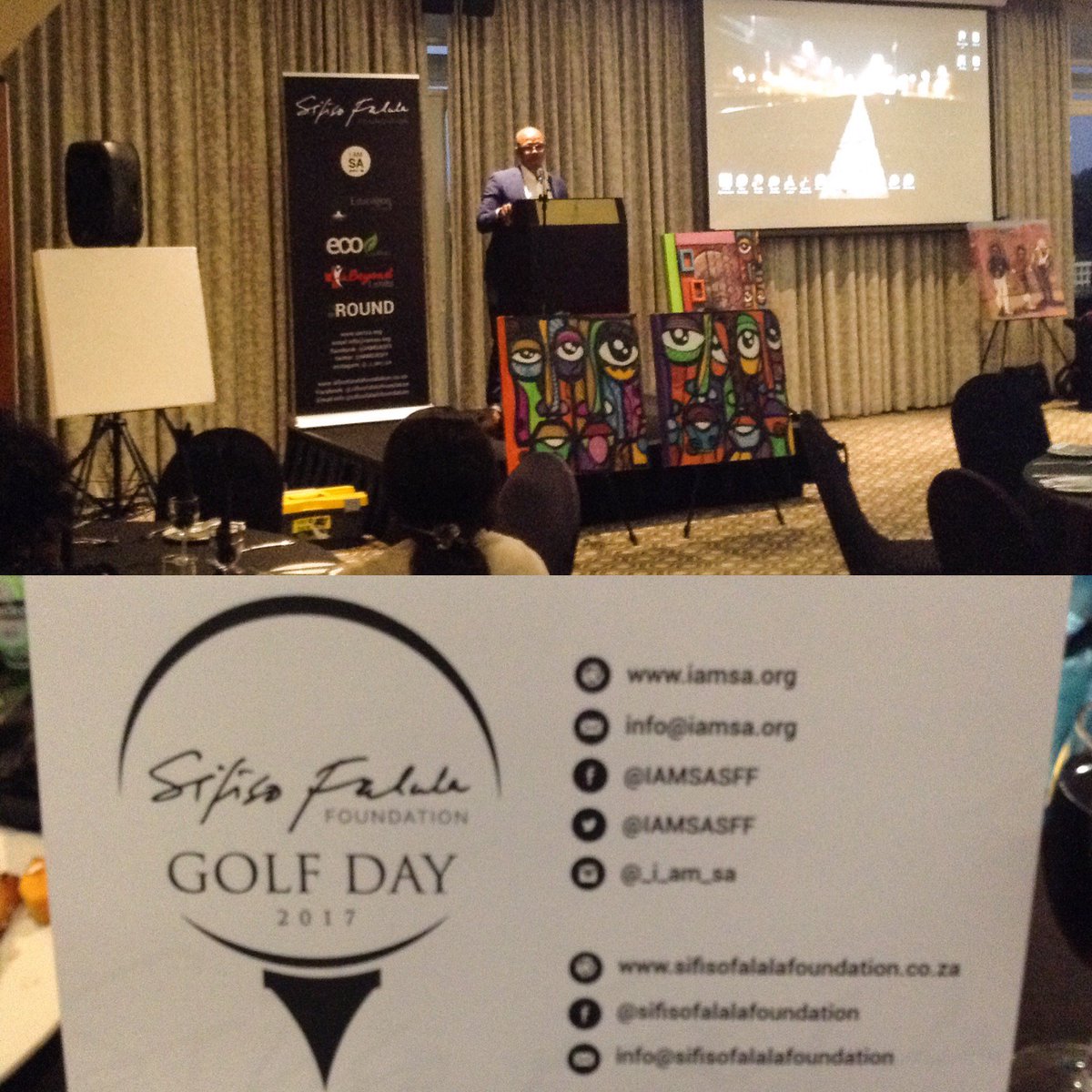 At the Sifiso Falala Foundation golf day fundraising dinner...what a awesome evening at the Johannesburg Country Club #senzart911worldwide