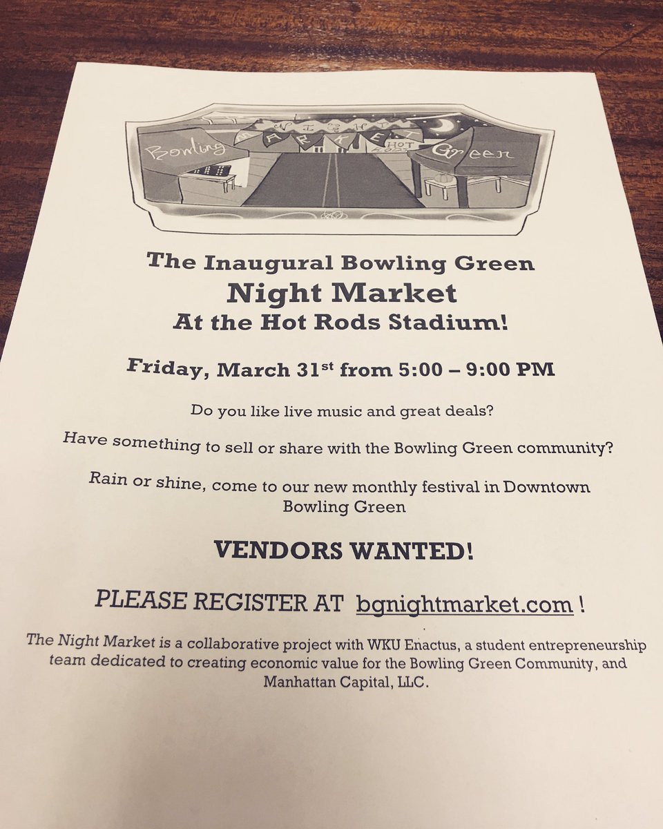 WKUEnactus's tweet photo. Hello everyone. Vendors wanted! If anyone is interested please register or let us know. https://t.co/Kty6oZcQcI