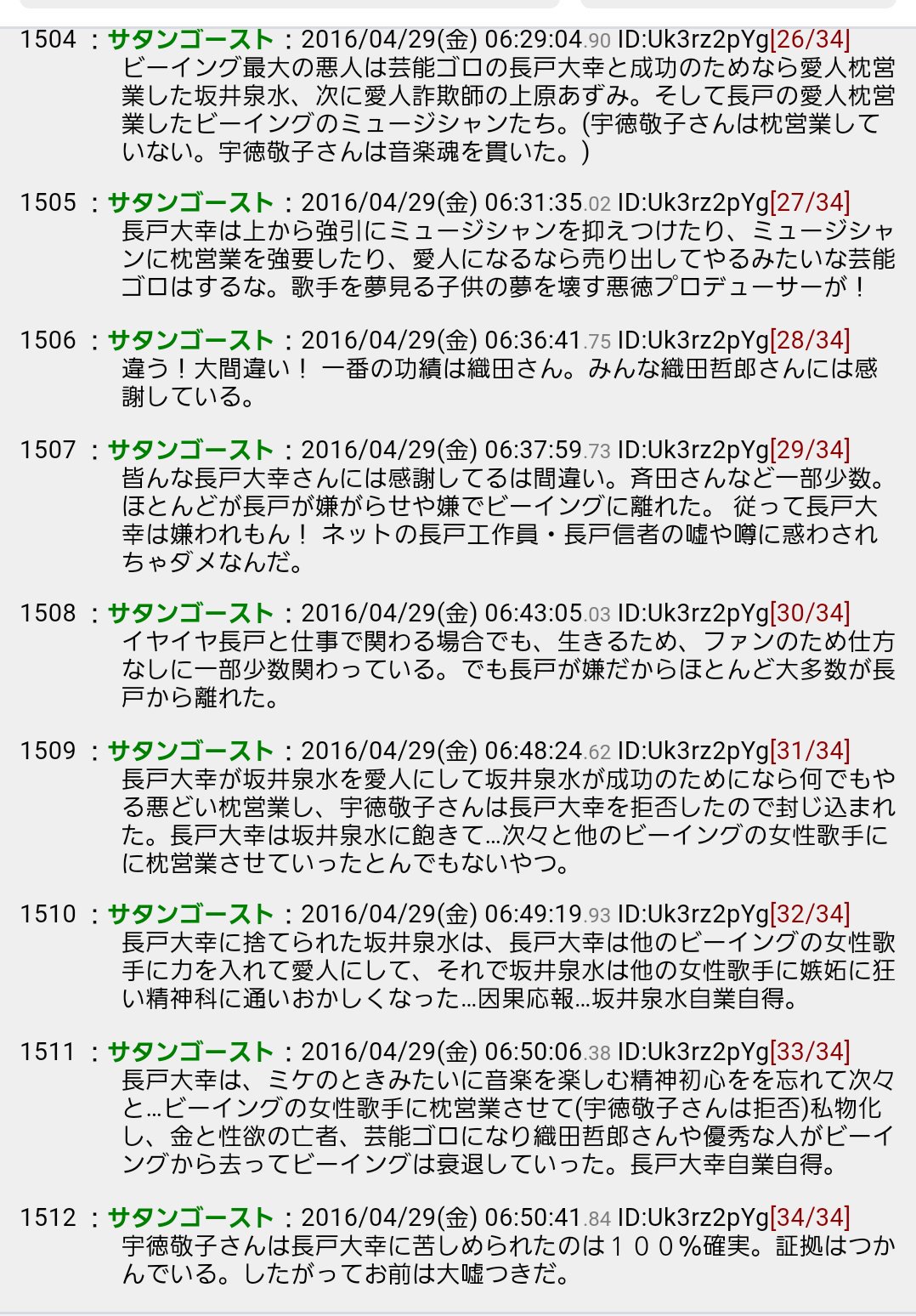 ট ইট র 辛口劇場 まだ宇徳敬子のアイコンの人からリプライが来る この人が2ch に書き込んだと予測される書き込みの一部はこちら 全部は貼りきれないので省略 亡くなられた方をこのように書く方が悪質だと思う それから自分は一人言は書いているが昨夜誰かと