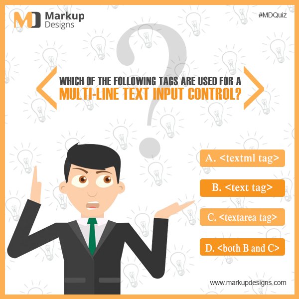 markupdesigns's tweet image. Again come back with a #Quiz? Are you ready to face it?
@markupdesigns #MarkupDesignsQuiz #HTMLQuiz #BrainTeaser @BrainTeaser4You