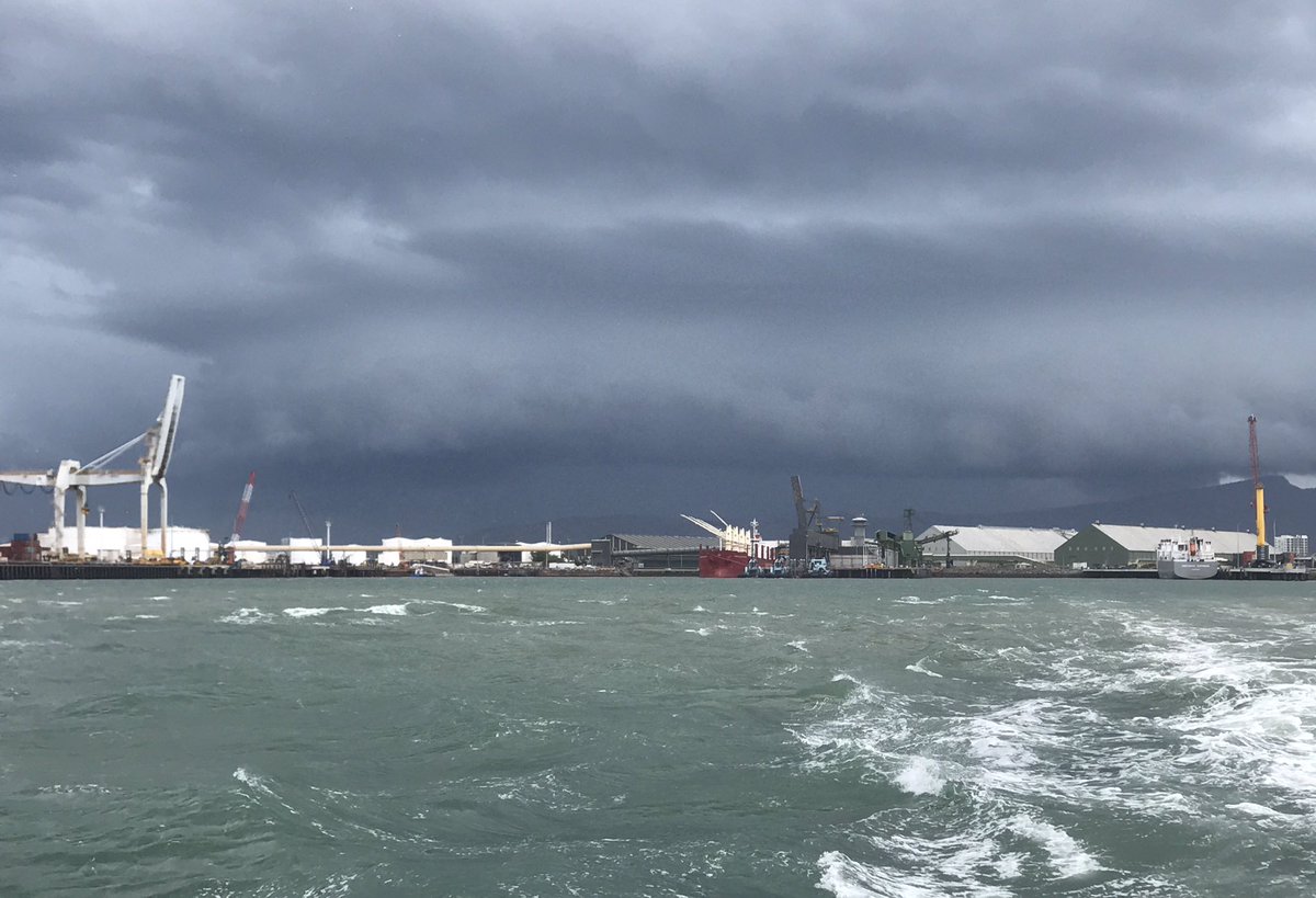 The after effects of Cyclone Debbie linger on at the #Townsville Port.
