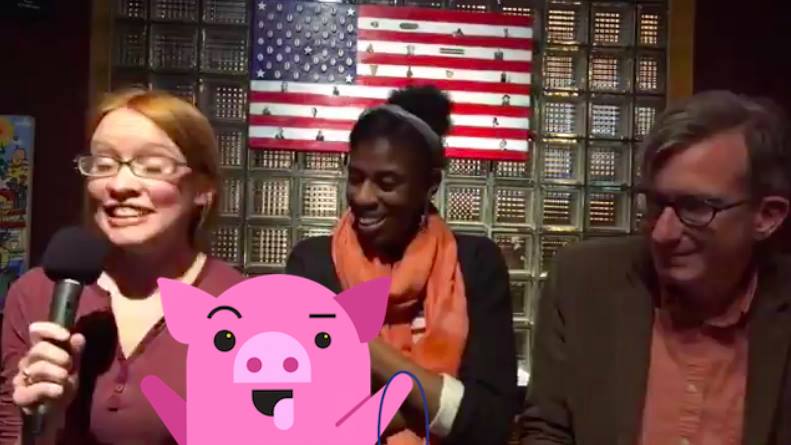 MoneyPig_STL's tweet photo. Money Pig interrupted Amy to add in their two cents about #NoProp2 for #MLS2STL at The Royal last night. Watch here: https://t.co/86Ormvj3Cj https://t.co/mJYjLFZyNq