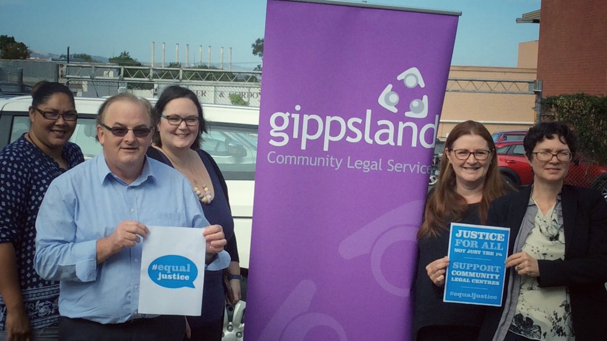 GippslandLegal's tweet photo. GCLS for justice. #fundequaljustice #equaljustice #Hazelwood @NACLCComms @CommunityLawAus @AnglicareVic @CommunityLawVic @Paul_G_McDonald https://t.co/wNyf8iLIwi