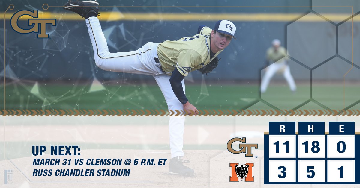 GTBaseball's tweet photo. Jackets win! We improve to 14-9 with a season-high 18 hits tonight versus the Bears. #TogetherWeSwarm https://t.co/iBTVhKEqJF